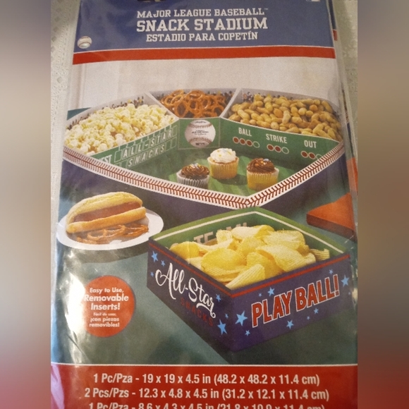 🆕 MLB Major League Baseball Paper Snack Stadium Set, Party Supplies, NEW - Picture 2 of 9